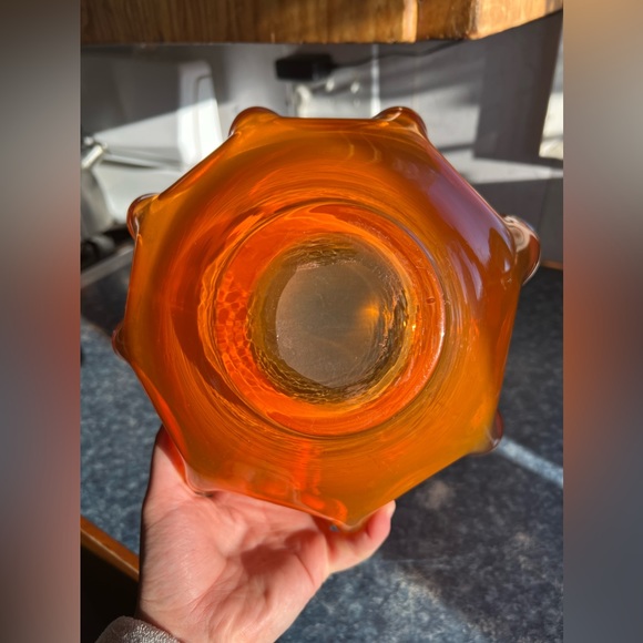 Vintage Orange Ruffled Edge Bowl - Picture 3 of 3